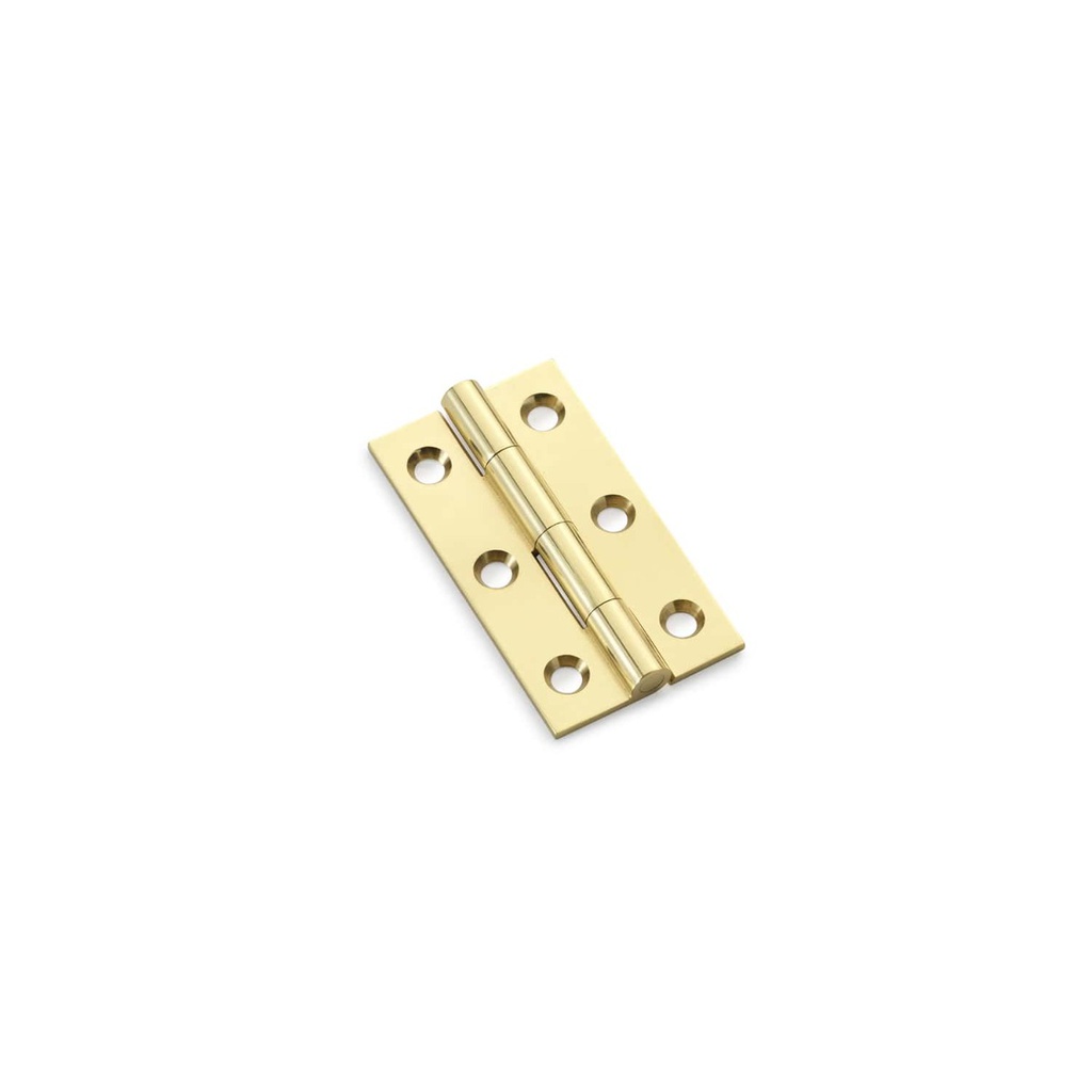 Alexander & Wilks Heavy Pattern Solid Brass Cabinet Butt Hinge - Polished Brass - 2"