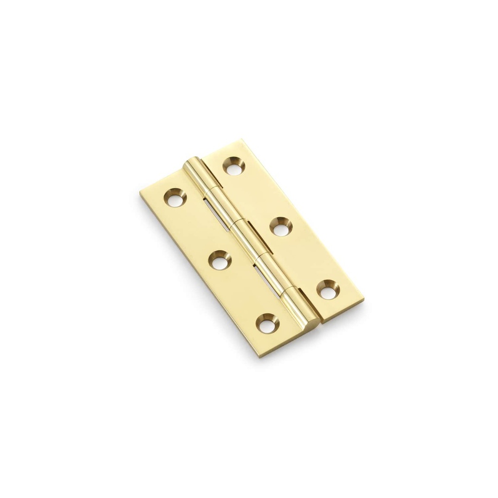 Alexander & Wilks Heavy Pattern Solid Brass Cabinet Butt Hinge - Polished Brass - 2.5"