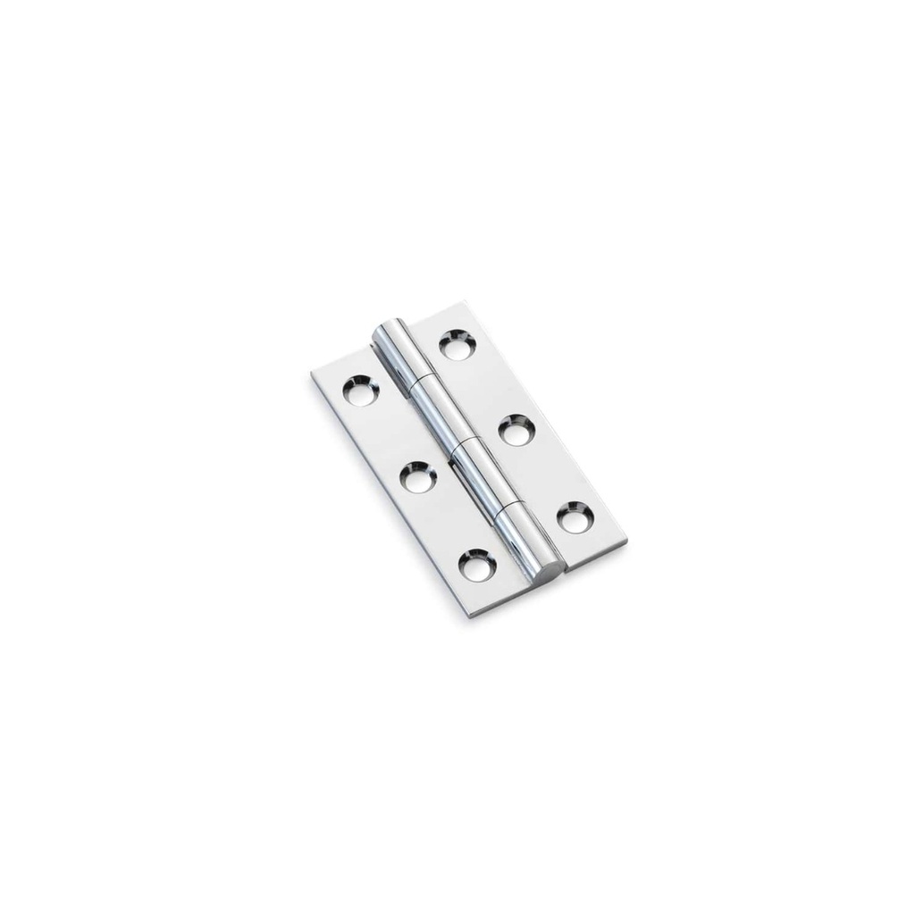 Alexander & Wilks Heavy Pattern Solid Brass Cabinet Butt Hinge - Polished Chrome - 2"