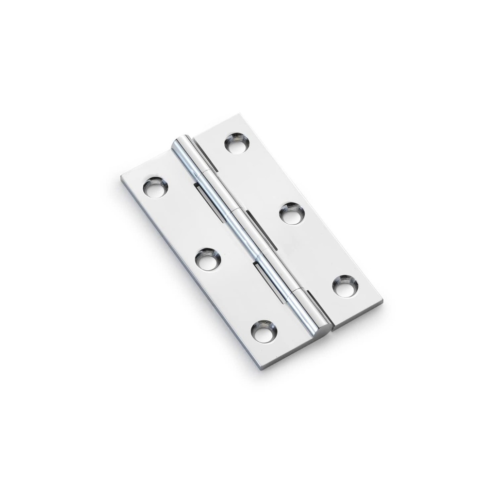 Alexander & Wilks Heavy Pattern Solid Brass Cabinet Butt Hinge - Polished Chrome - 3"