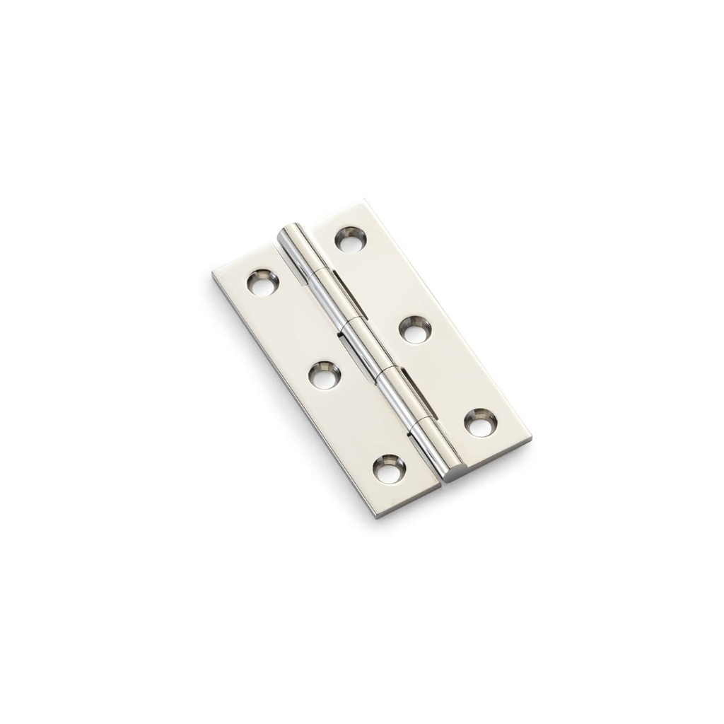 Alexander & Wilks Heavy Pattern Solid Brass Cabinet Butt Hinge - Polished Nickel - 2.5"