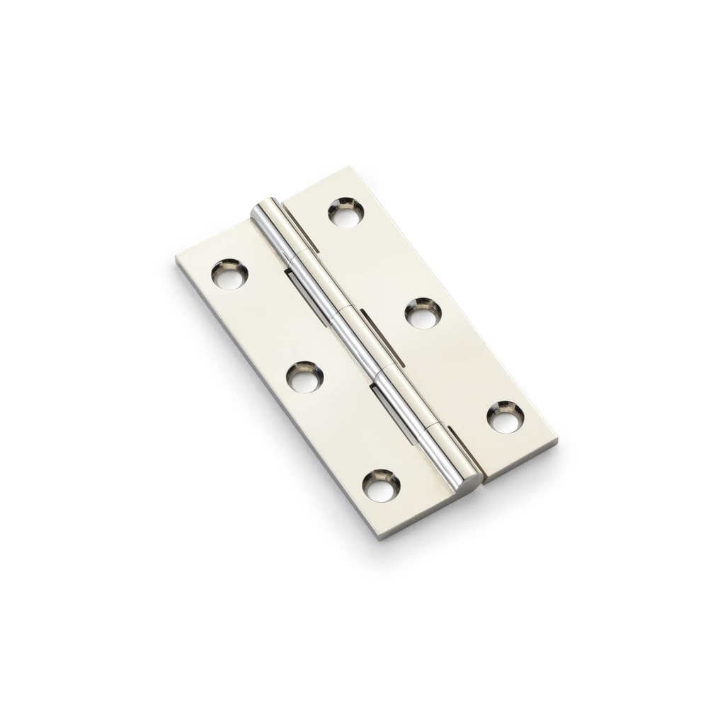 Alexander & Wilks Heavy Pattern Solid Brass Cabinet Butt Hinge - Polished Nickel - 3"