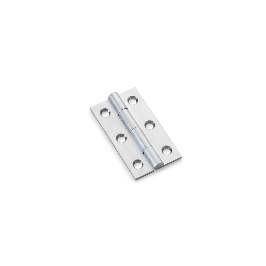 Alexander & Wilks Heavy Pattern Solid Brass Cabinet Butt Hinge - Satin Chrome - 2"