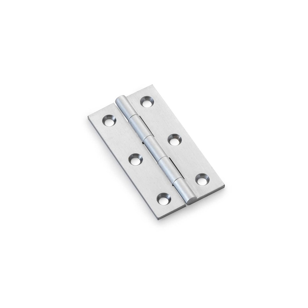 Alexander & Wilks Heavy Pattern Solid Brass Cabinet Butt Hinge - Satin Chrome - 2.5"