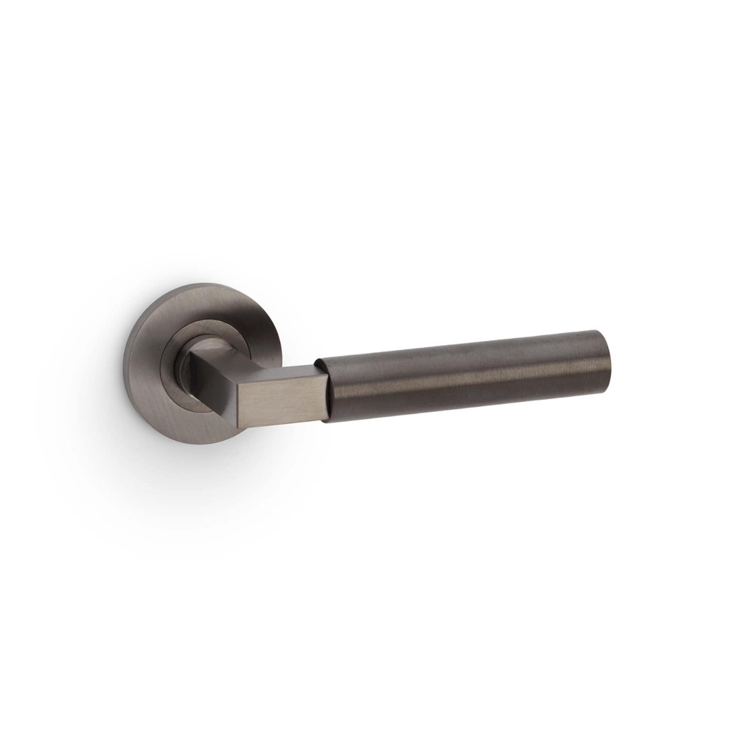 Alexander & Wilks Hurricane Plain Lever On Round Rose - Dark Bronze PVD