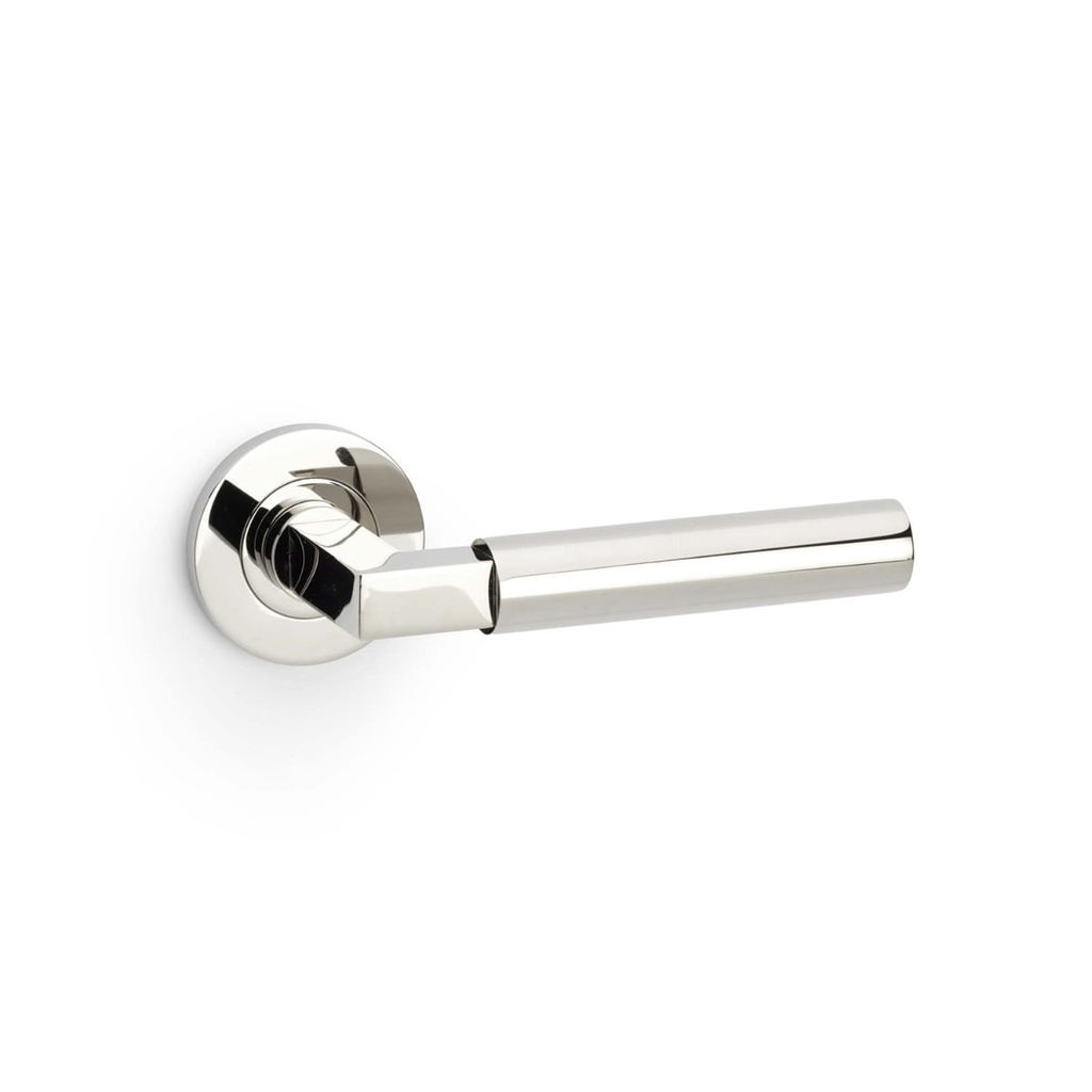 Alexander & Wilks Hurricane Plain Lever On Round Rose - Polished Nickel PVD