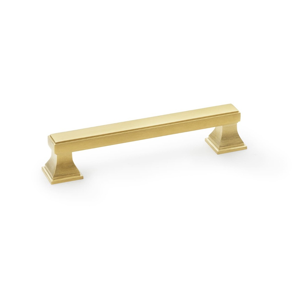 Alexander & Wilks Jesper Square Cabinet Pull Handle - Satin Brass PVD - Centres 128mm