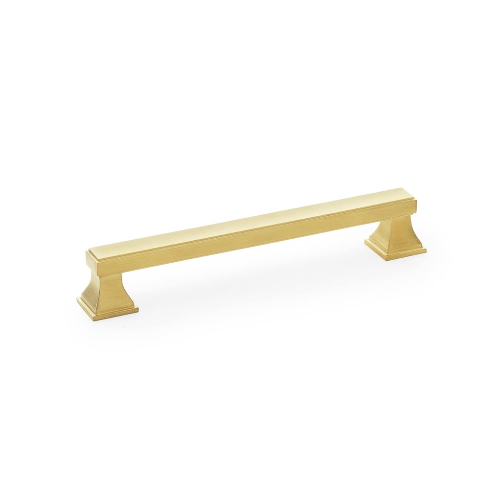 Alexander & Wilks Jesper Square Cabinet Pull Handle - Satin Brass PVD - Centres 160mm