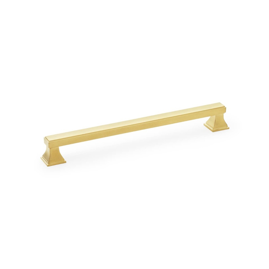 Alexander & Wilks Jesper Square Cabinet Pull Handle - Satin Brass PVD - Centres 224mm