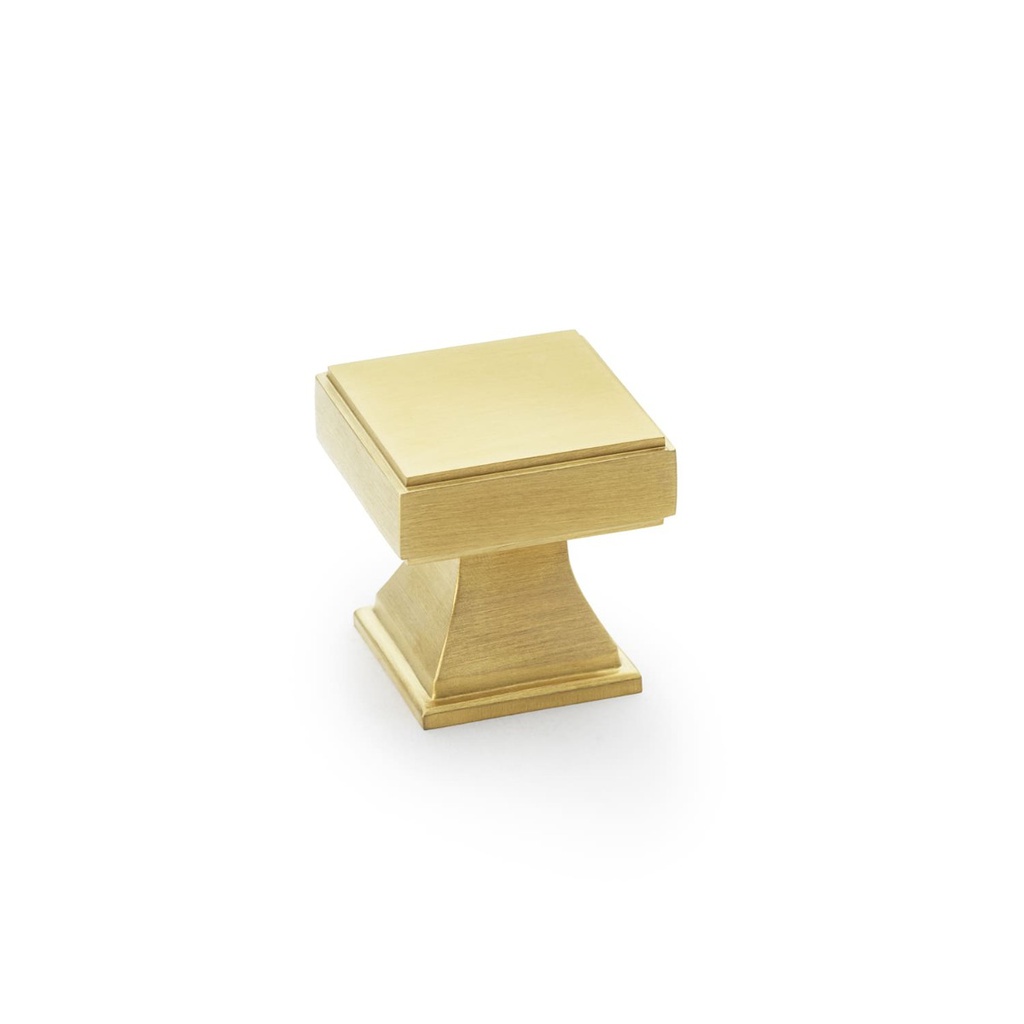 Alexander & Wilks Jesper Square Cupboard Knob - Satin Brass PVD