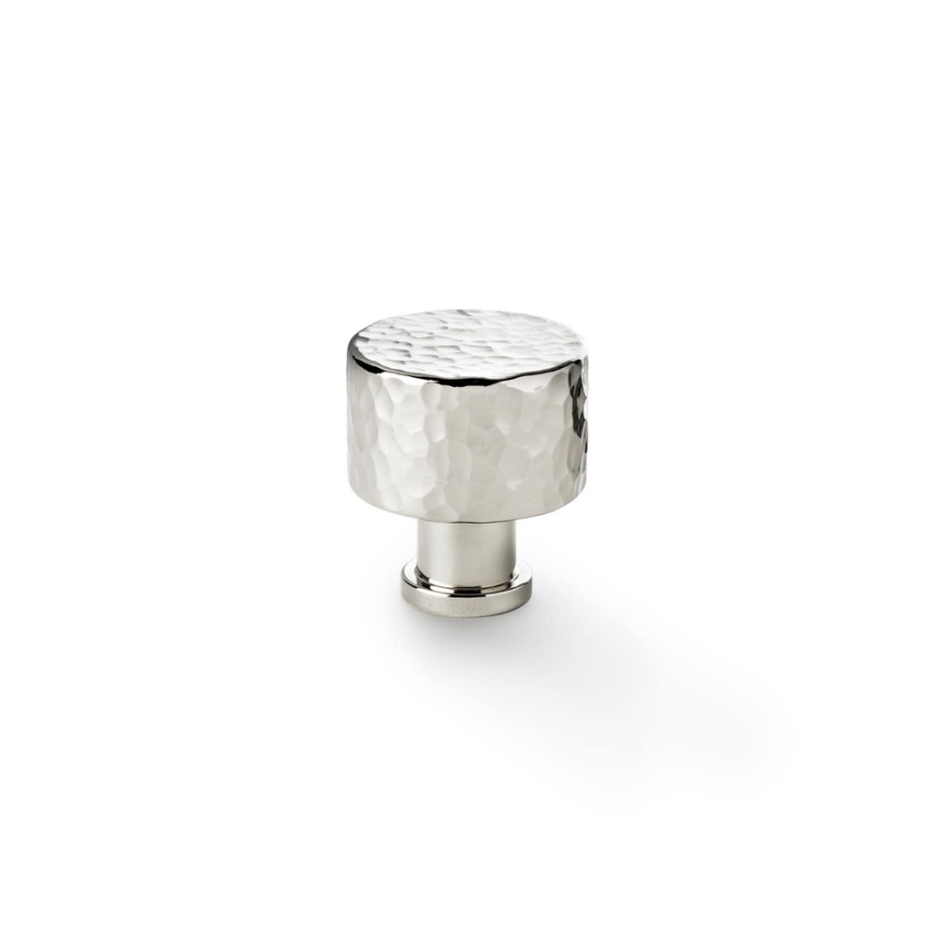 Alexander & Wilks Leila Hammered Cupboard Knob - Polished Nickel - 30mm