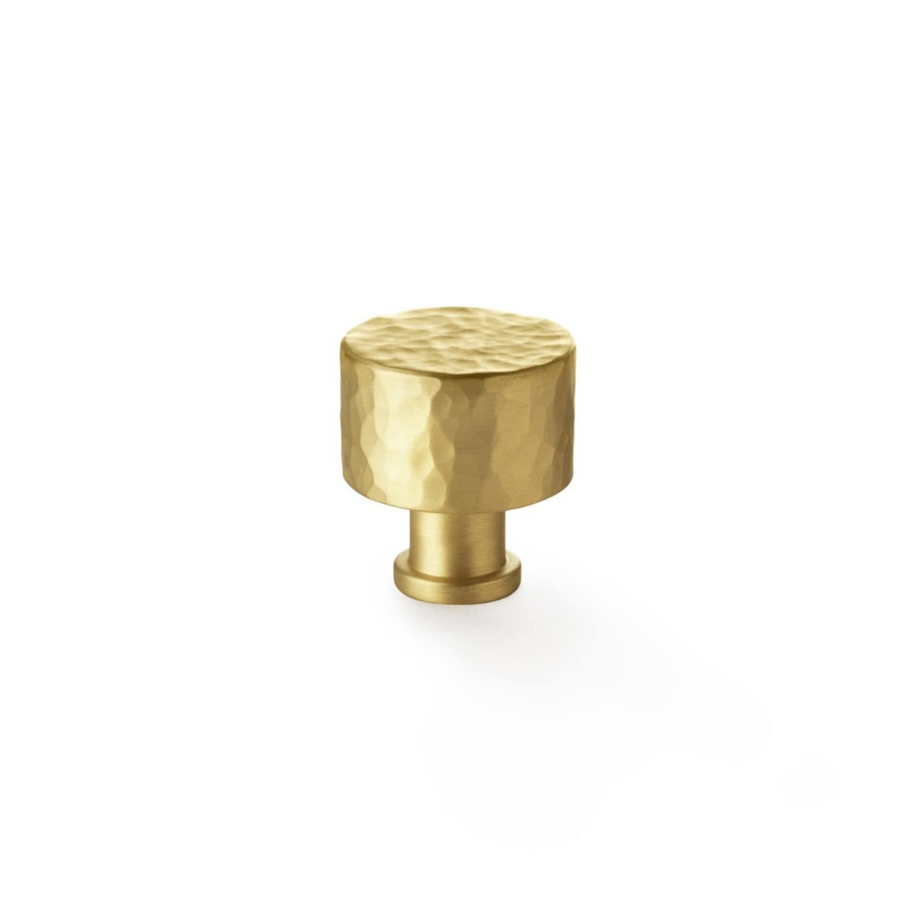 Alexander & Wilks Leila Hammered Cupboard Knob - Satin Brass - 30mm