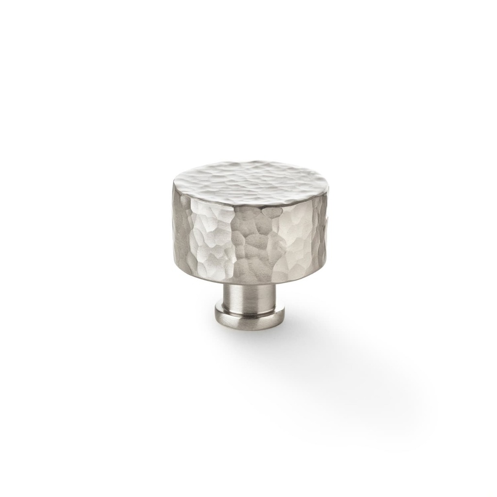 Alexander & Wilks Leila Hammered Cupboard Knob - Satin Nickel - 35mm