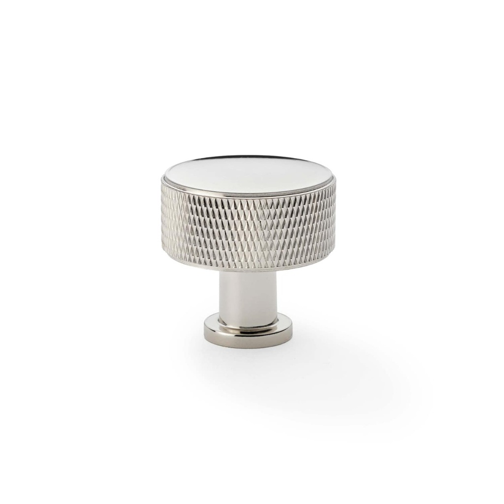 Alexander & Wilks Lucia Knurled Cupboard Knob - Polished Nickel - 35mm