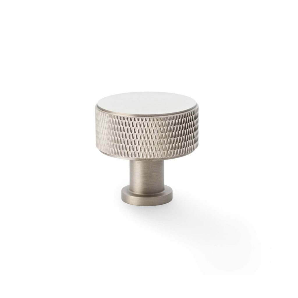 Alexander & Wilks Lucia Knurled Cupboard Knob - Satin Nickel - 35mm