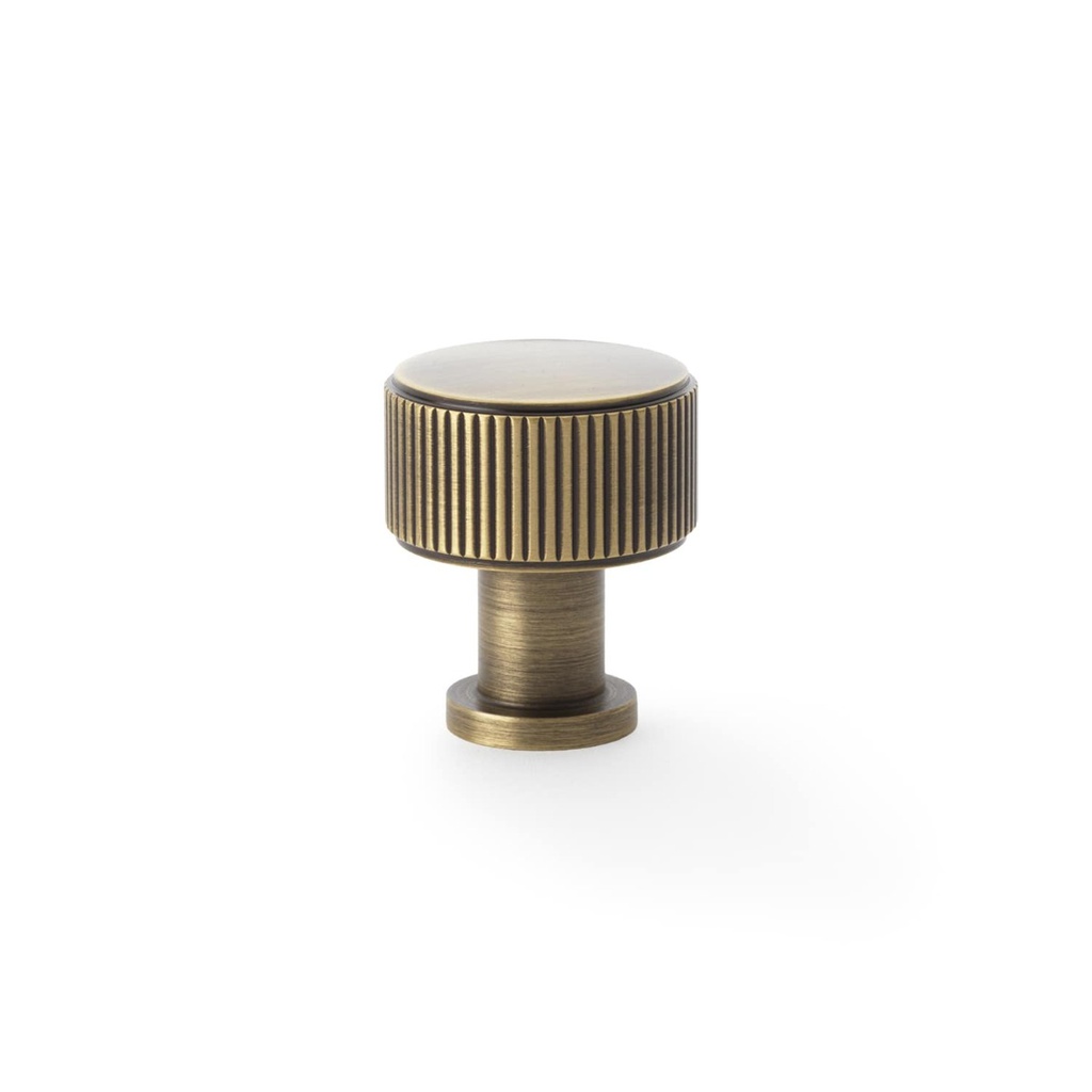 Alexander & Wilks Lucia Reeded Cupboard Knob - Antique Brass - 29mm