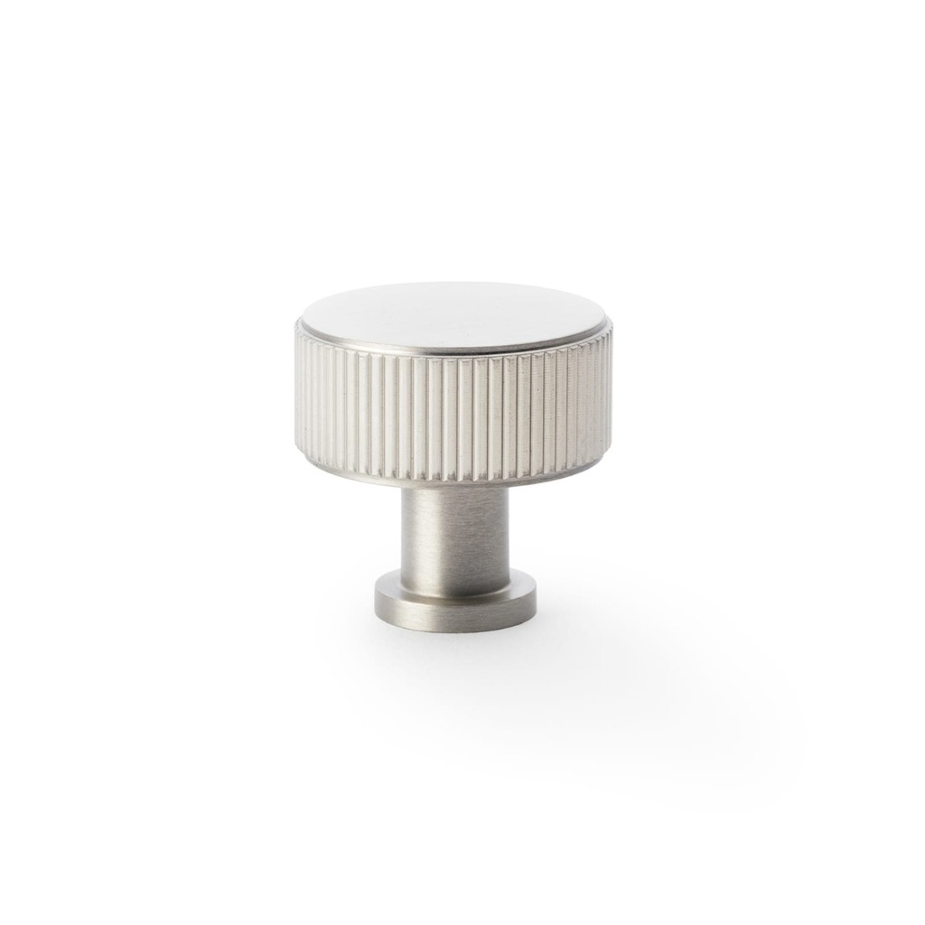 Alexander & Wilks Lucia Reeded Cupboard Knob - Satin Nickel - 35mm