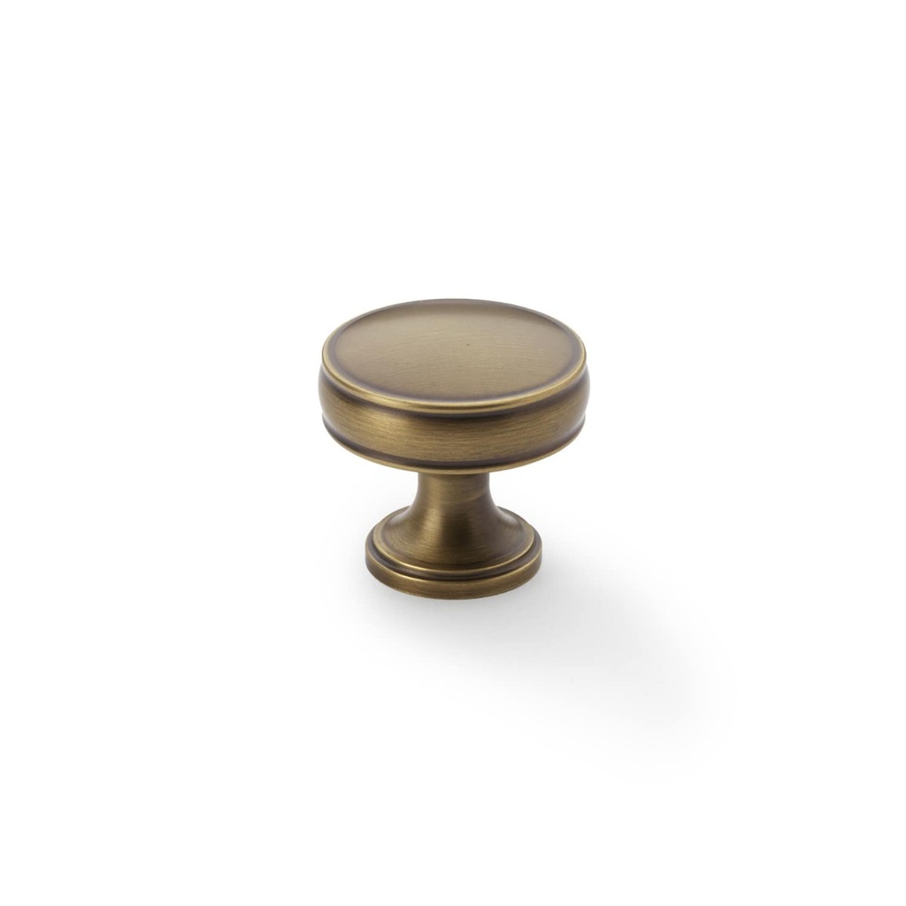 Alexander & Wilks Lynd Cupboard Knob - Antique Brass - 32mm