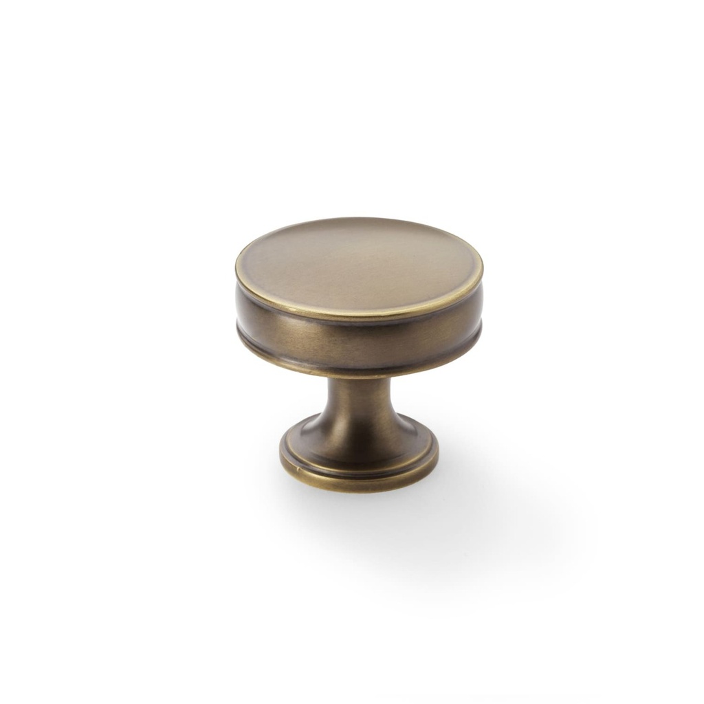 Alexander & Wilks Lynd Cupboard Knob - Antique Brass - 38mm