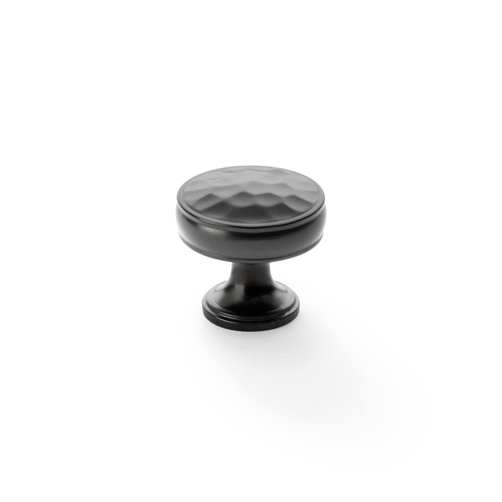 Alexander & Wilks Lynd Hammered Cupboard Knob - Dark Bronze - 32mm