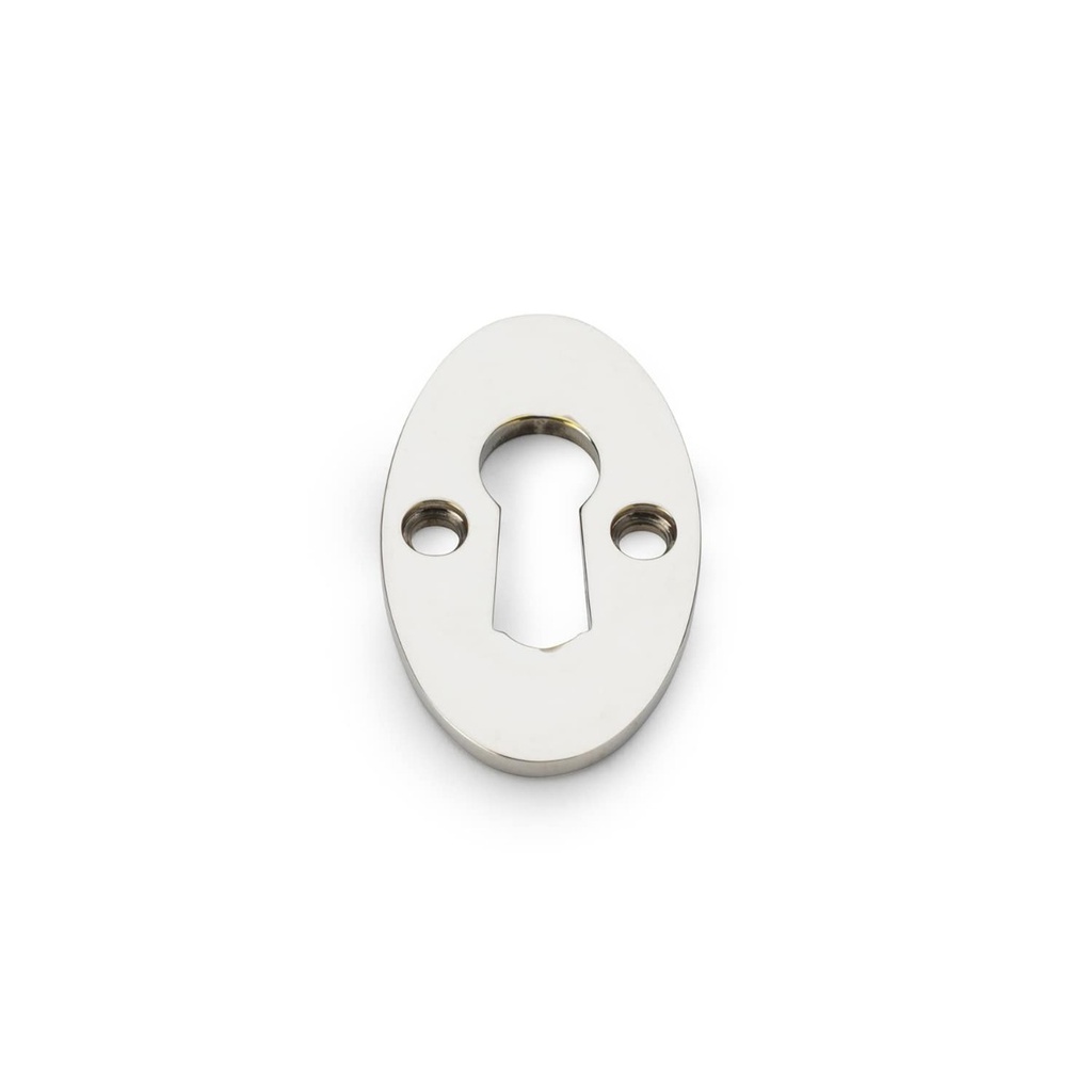 Alexander & Wilks Standard Key Profile Ellipse Escutcheon - Polished Nickel