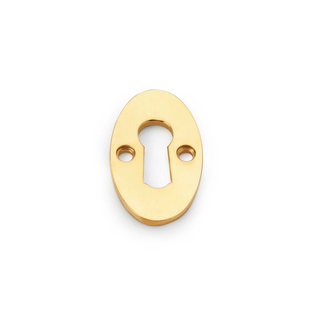 Alexander & Wilks Standard Key Profile Ellipse Escutcheon - Unlacquered Brass