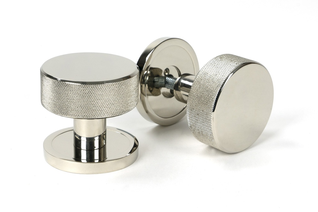 Polished Nickel Brompton Mortice/Rim Knob Set (Plain) - 46782