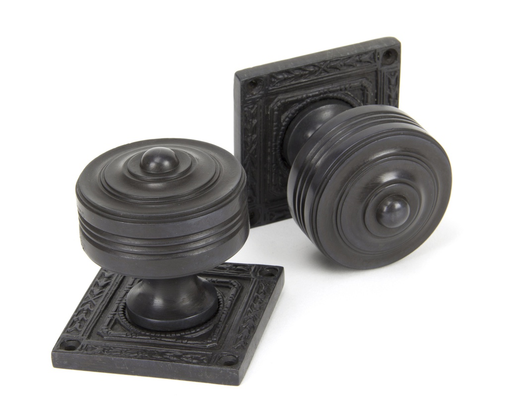 Aged Bronze Tewkesbury Square Mortice Knob Set - 90293