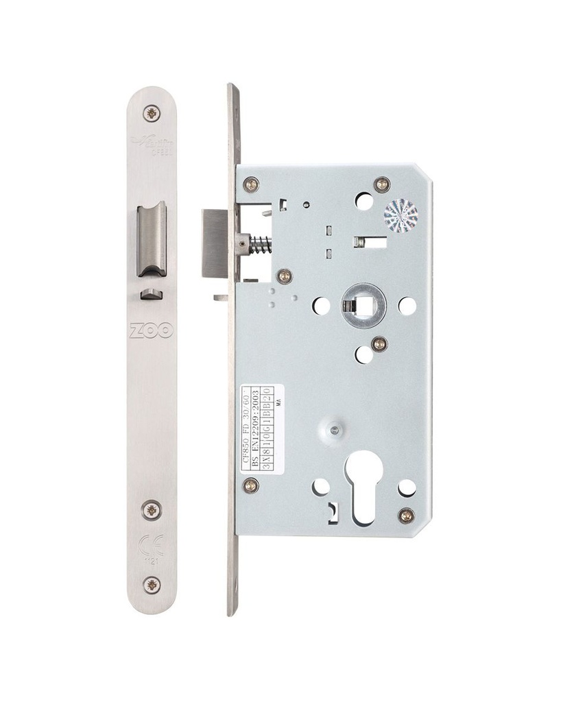 DIN Euro Night Latch Case 60mm - Radiused Faceplate - SS