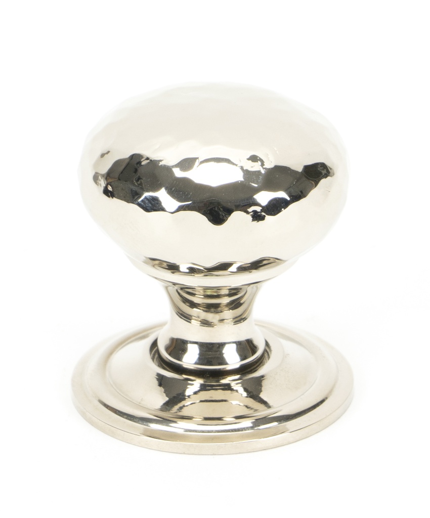 Polished Nickel Hammered Mushroom Cabinet Knob 32mm - 46022