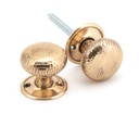 Polished Bronze Hammered Mushroom Mortice/Rim Knob Set - 46035