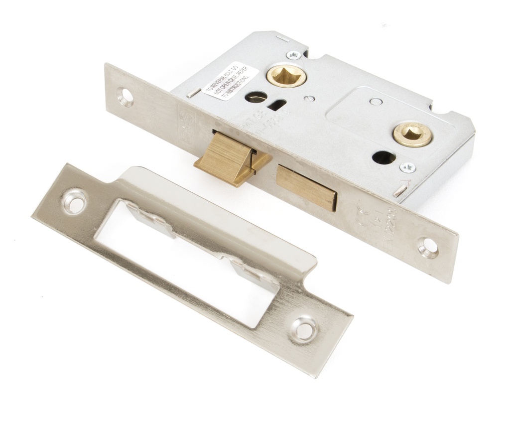 Nickel 2Â½" Bathroom Mortice Lock - 91090