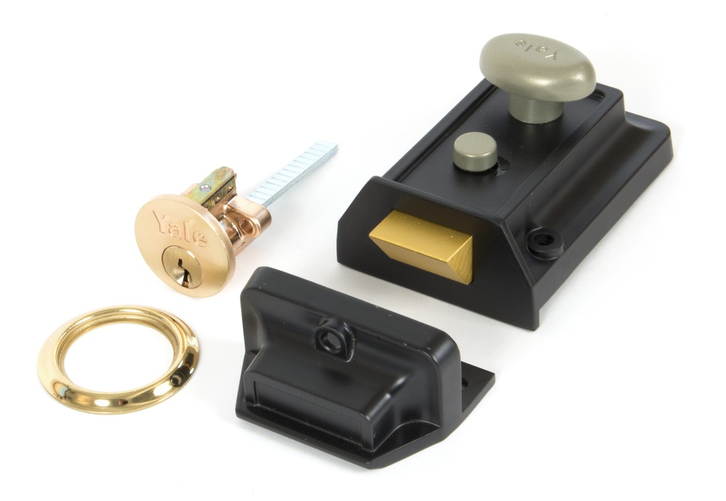 Black Traditional Case Night Latch - 91093