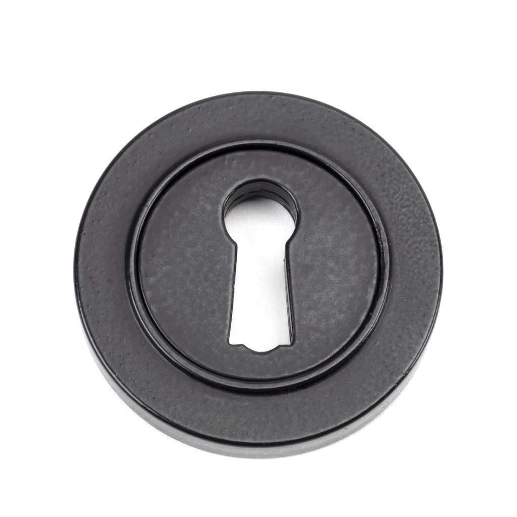 Matt Black Round Escutcheon (Plain) - 49536