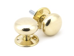 [91529] Polished Brass 57mm Mushroom Mortice/Rim Knob Set - 91529