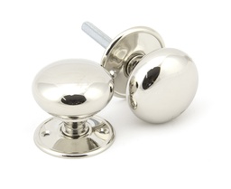 [91530] Polished Nickel 57mm Mushroom Mortice/Rim Knob Set - 91530