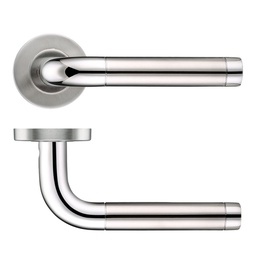 [ZCS2060SSPS] 19mm Radius Dual Finish Lever - Push On Rose - 52mm Dia - Grade 201