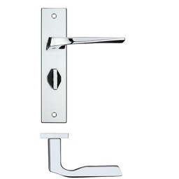 Lyra lever on bathroom backplate