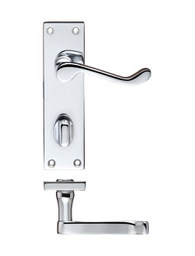 Project Victorian scroll lever on bathroom backplate -150mm x 40mm