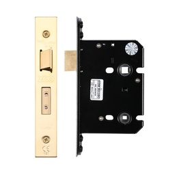 Bathroom Lock - 76mm C/W PVD Forend and Strike