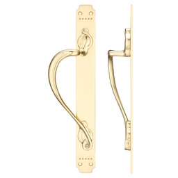 Pull Handle on Art Nouveau Backplate - Left Hand - 377mm x 42mm