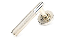 [50001] Polished Nickel Brompton Lever on Rose Set (Plain) - Unsprung - 50001