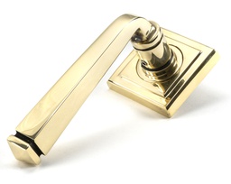 [45614] Aged Brass Avon Round Lever on Rose Set (Square) - 45614