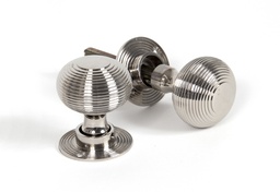 [83636] Polished Nickel Beehive Mortice/Rim Knob Set - 83636