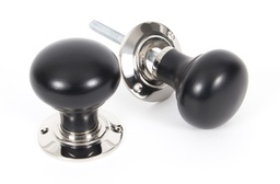 [83838] Ebony and PN Bun Mortice/Rim Knob Set - 83838