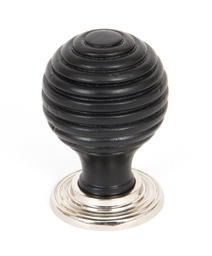 [83869] Ebony and PN Beehive Cabinet Knob 35mm - 83869