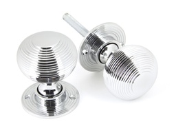 [90273] Polished Chrome Heavy Beehive Mortice/Rim Knob Set - 90273