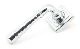 [46076] Polished Chrome Hammered Newbury Lever on Rose Set (Square) - 46076