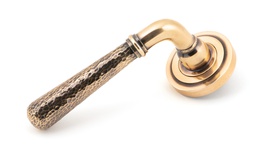 [46086] Polished Bronze Hammered Newbury Lever on Rose Set (Art Deco) - 46086