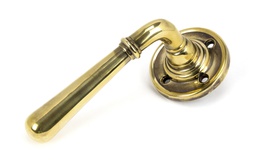 [50091] Aged Brass Newbury Lever on Rose Set - Unsprung - 50091